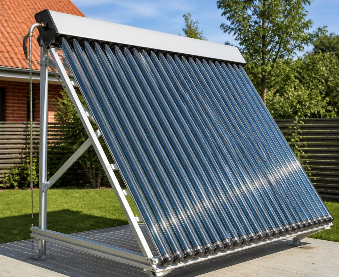 Ground-mounted vacuum tube solar collector